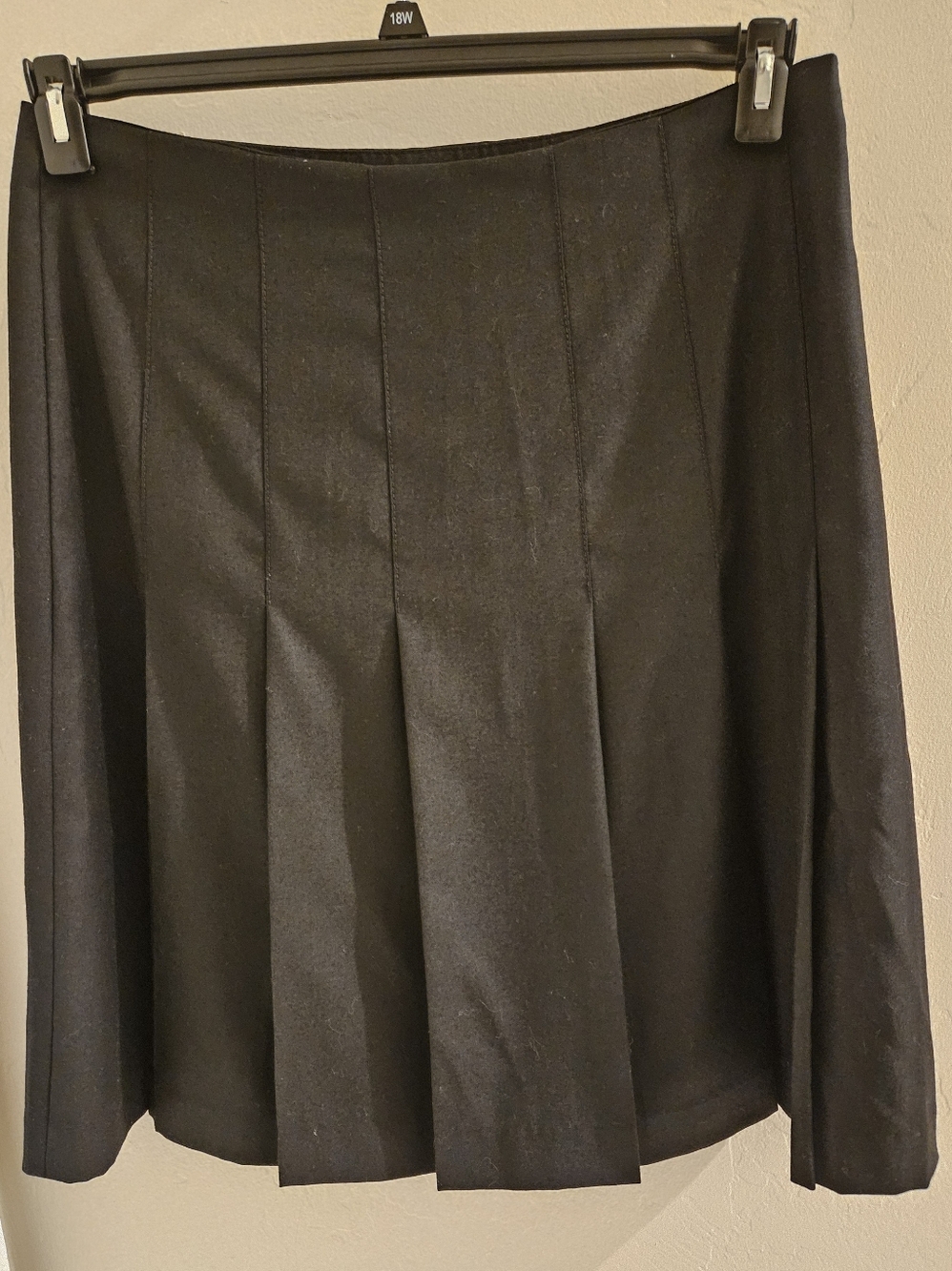 Womens Banana Republic Stretch Black Wool Blend A Line Skirt Below Knee Size 12